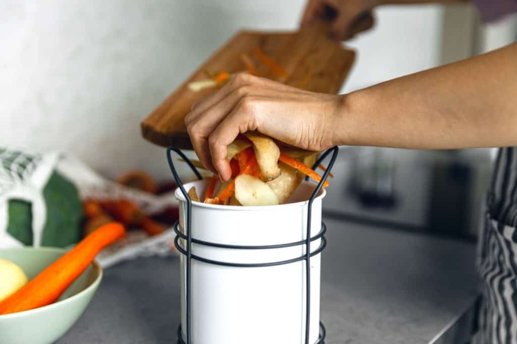 asthetic kitchen compost bins